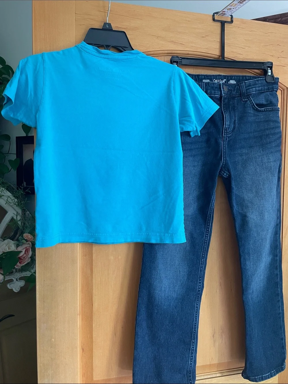 Psycho Bunny Teal Short Sleeve Tee M (10/12) with Cat Jack Jeans 12